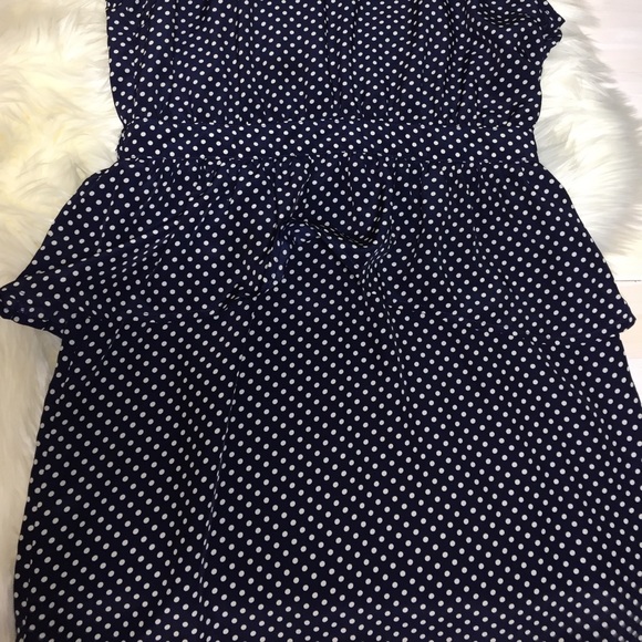 Forever 21 Navy Polka Dot  Mini Peplum  Dress - Picture 3 of 6